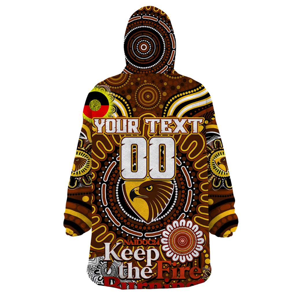 Custom Hawthorn Hawks NAIDOC Week 2024 Wearable Blanket Hoodie Mascot Football - Vibe Hoodie Shop