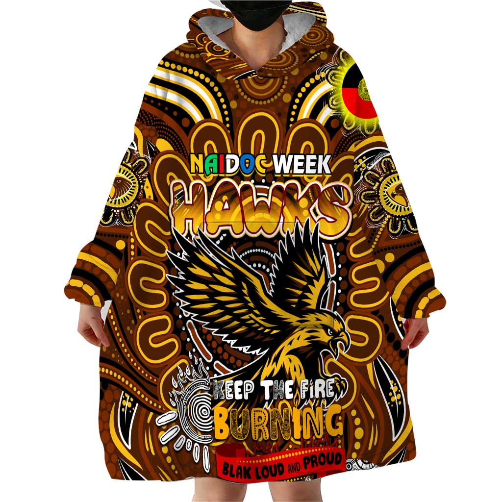 Custom Hawthorn Hawks NAIDOC Week 2024 Wearable Blanket Hoodie Mascot Football - Vibe Hoodie Shop