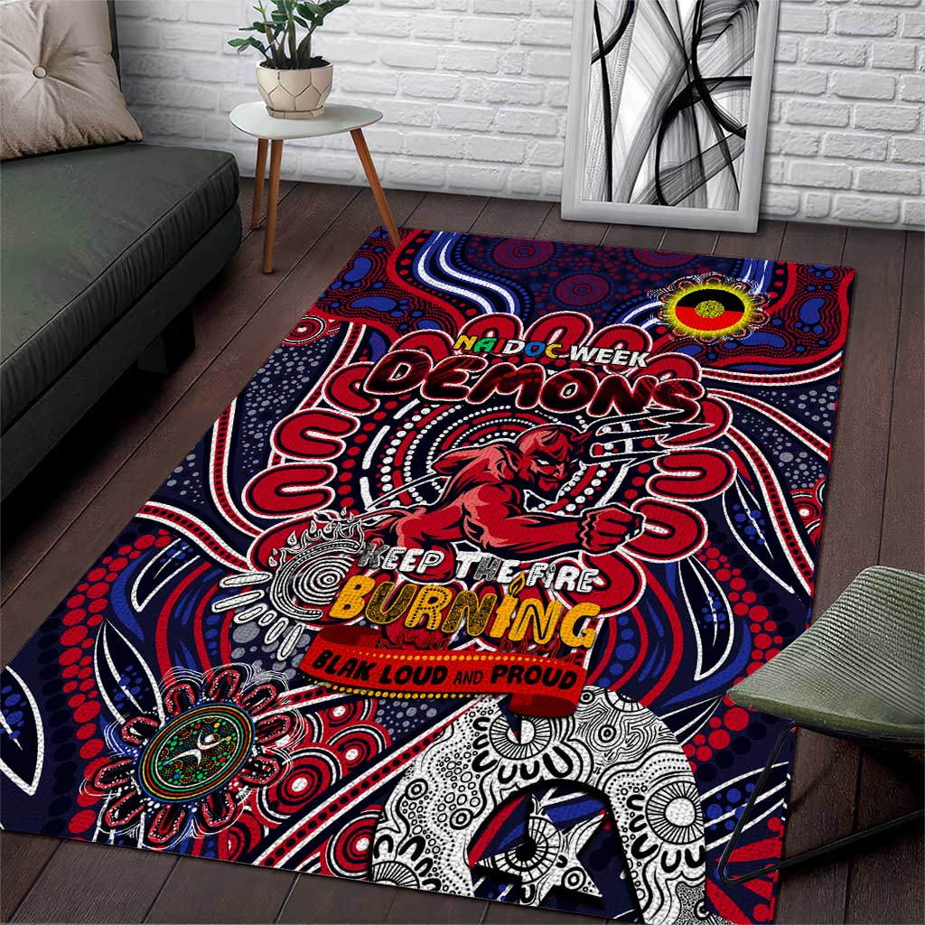 Melbourne Demons NAIDOC Week 2024 Area Rug Mascot Football - Vibe Hoodie Shop