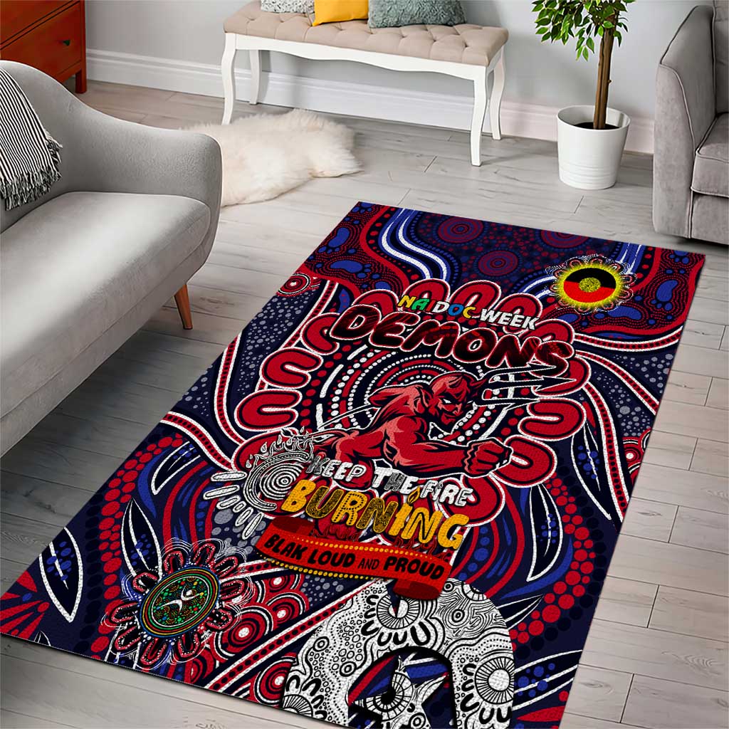 Melbourne Demons NAIDOC Week 2024 Area Rug Mascot Football - Vibe Hoodie Shop