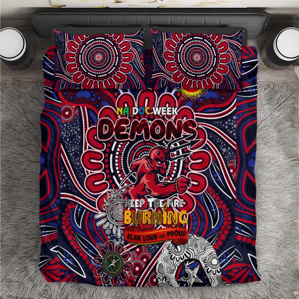 Melbourne Demons NAIDOC Week 2024 Bedding Set Mascot Football - Vibe Hoodie Shop