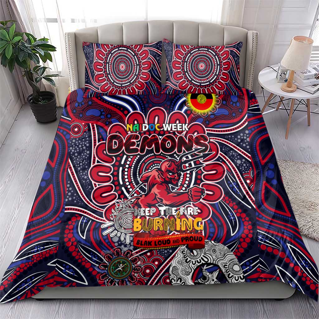 Melbourne Demons NAIDOC Week 2024 Bedding Set Mascot Football - Vibe Hoodie Shop