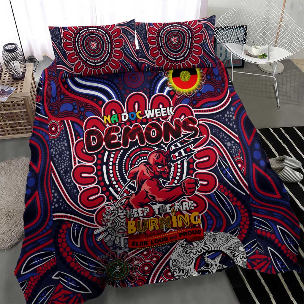 Melbourne Demons NAIDOC Week 2024 Bedding Set Mascot Football - Vibe Hoodie Shop