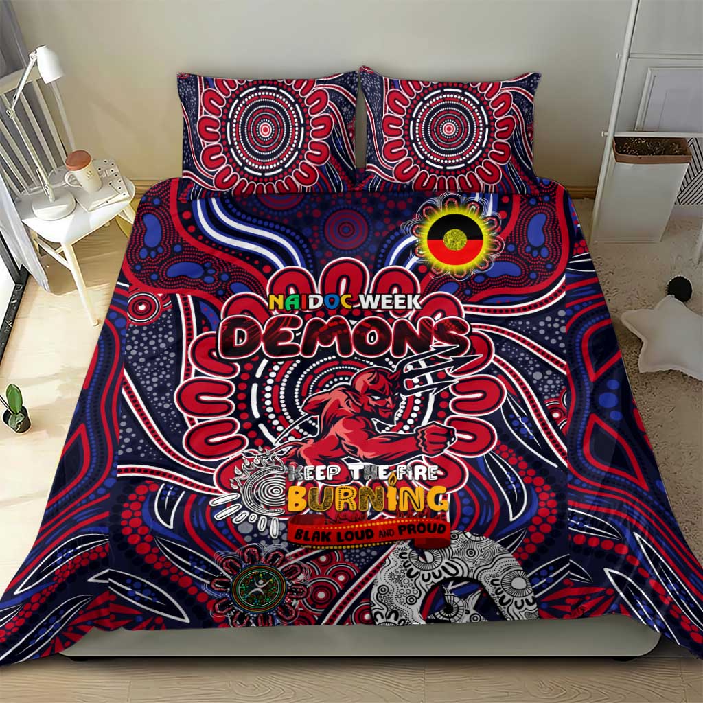 Melbourne Demons NAIDOC Week 2024 Bedding Set Mascot Football - Vibe Hoodie Shop