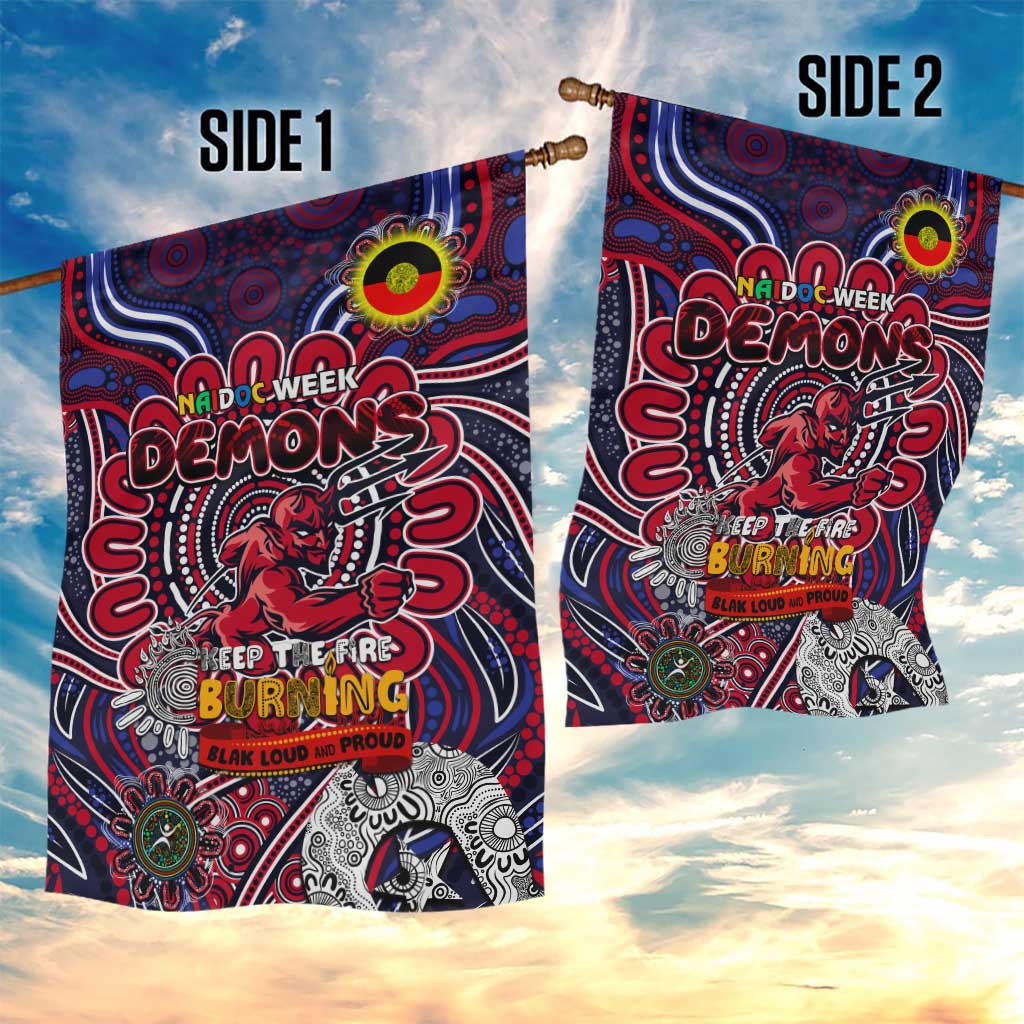 Melbourne Demons NAIDOC Week 2024 Garden Flag Mascot Football - Vibe Hoodie Shop