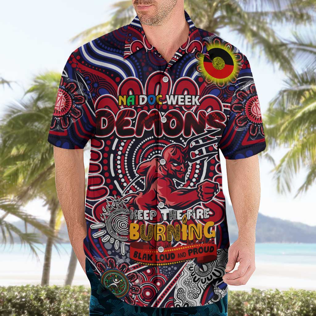 Custom Melbourne Demons NAIDOC Week 2024 Hawaiian Shirt Mascot Football - Vibe Hoodie Shop