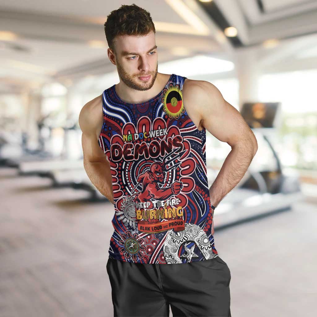 Custom Melbourne Demons NAIDOC Week 2024 Men Tank Top Mascot Football - Vibe Hoodie Shop