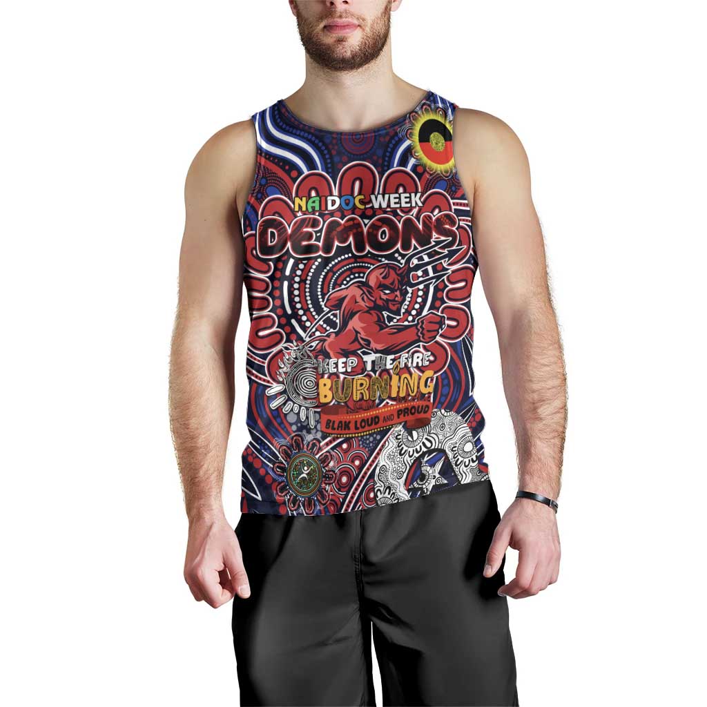 Custom Melbourne Demons NAIDOC Week 2024 Men Tank Top Mascot Football - Vibe Hoodie Shop