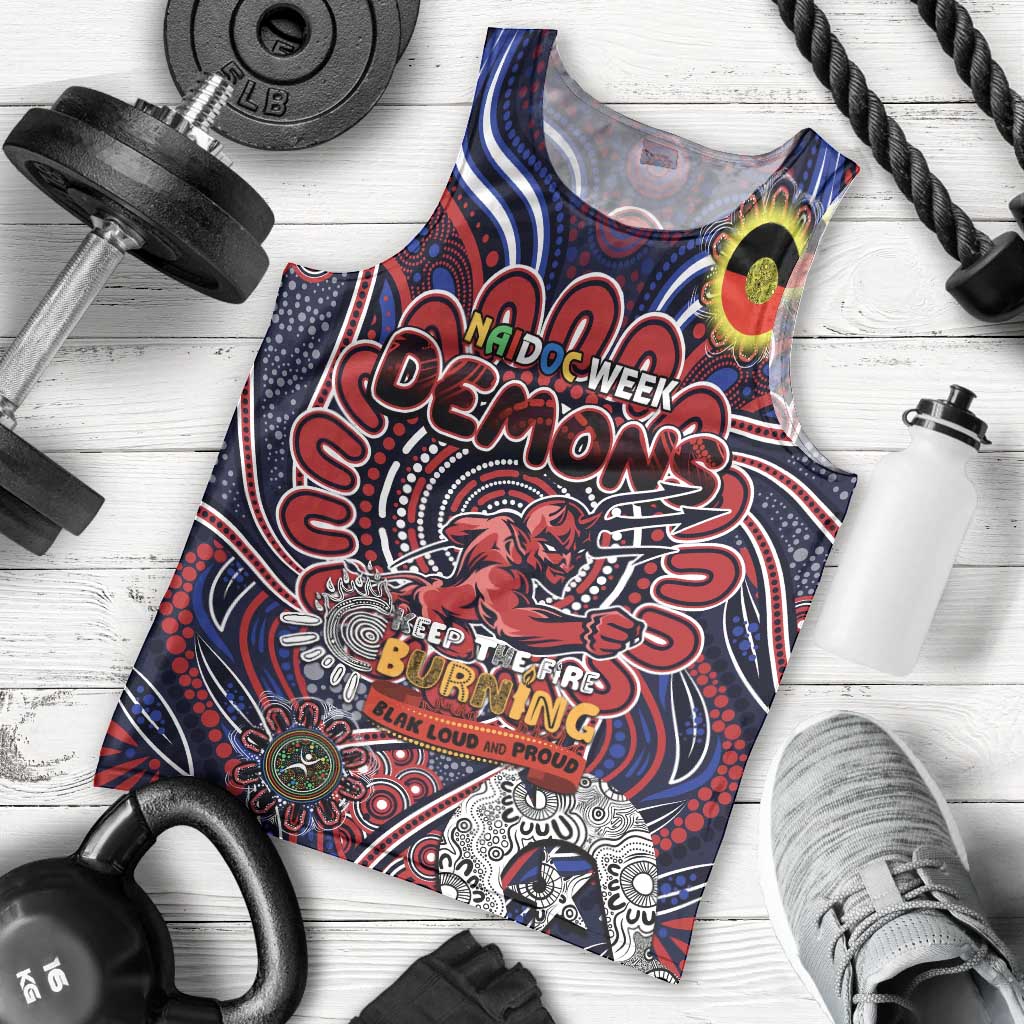 Custom Melbourne Demons NAIDOC Week 2024 Men Tank Top Mascot Football - Vibe Hoodie Shop