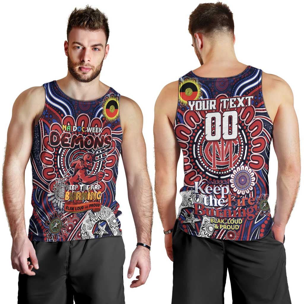 Custom Melbourne Demons NAIDOC Week 2024 Men Tank Top Mascot Football - Vibe Hoodie Shop