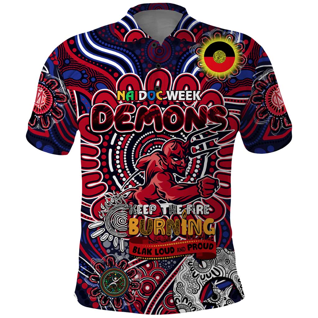 Custom Melbourne Demons NAIDOC Week 2024 Polo Shirt Mascot Football - Vibe Hoodie Shop