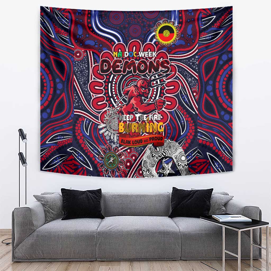 Melbourne Demons NAIDOC Week 2024 Tapestry Mascot Football - Vibe Hoodie Shop