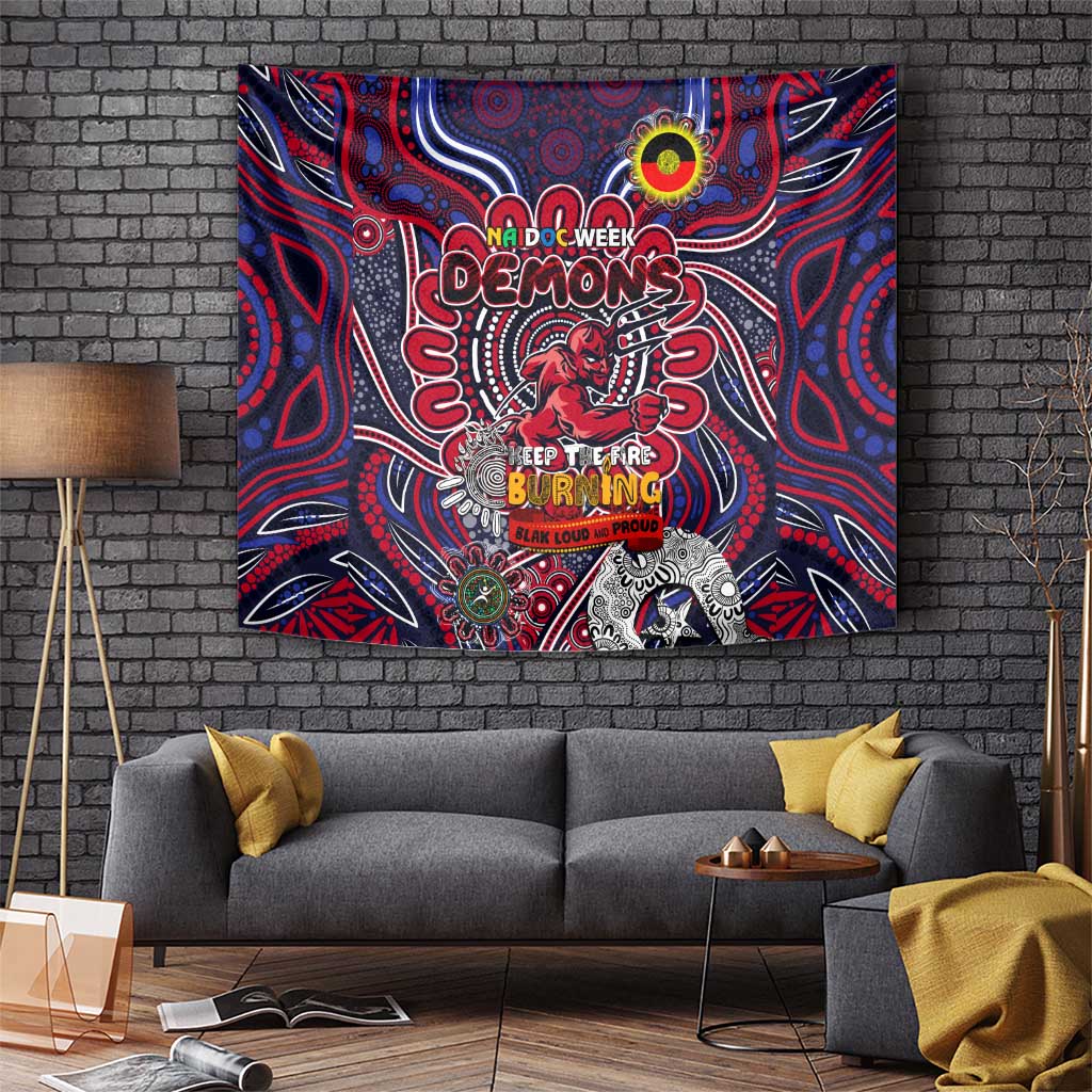 Melbourne Demons NAIDOC Week 2024 Tapestry Mascot Football - Vibe Hoodie Shop