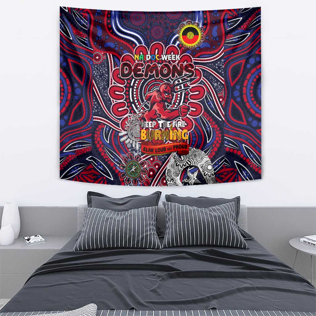 Melbourne Demons NAIDOC Week 2024 Tapestry Mascot Football - Vibe Hoodie Shop