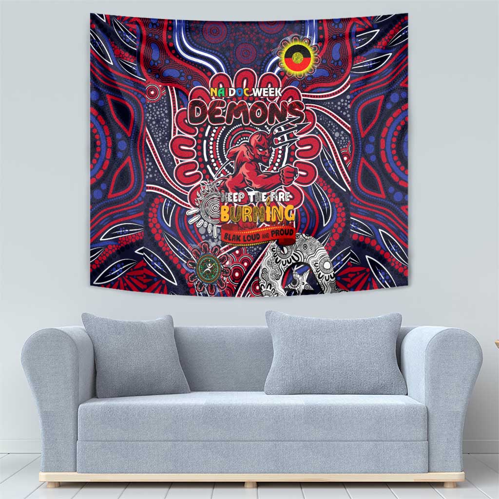 Melbourne Demons NAIDOC Week 2024 Tapestry Mascot Football - Vibe Hoodie Shop