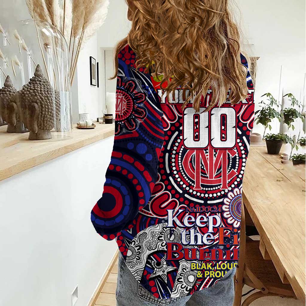 Custom Melbourne Demons NAIDOC Week 2024 Women Casual Shirt Mascot Football - Vibe Hoodie Shop