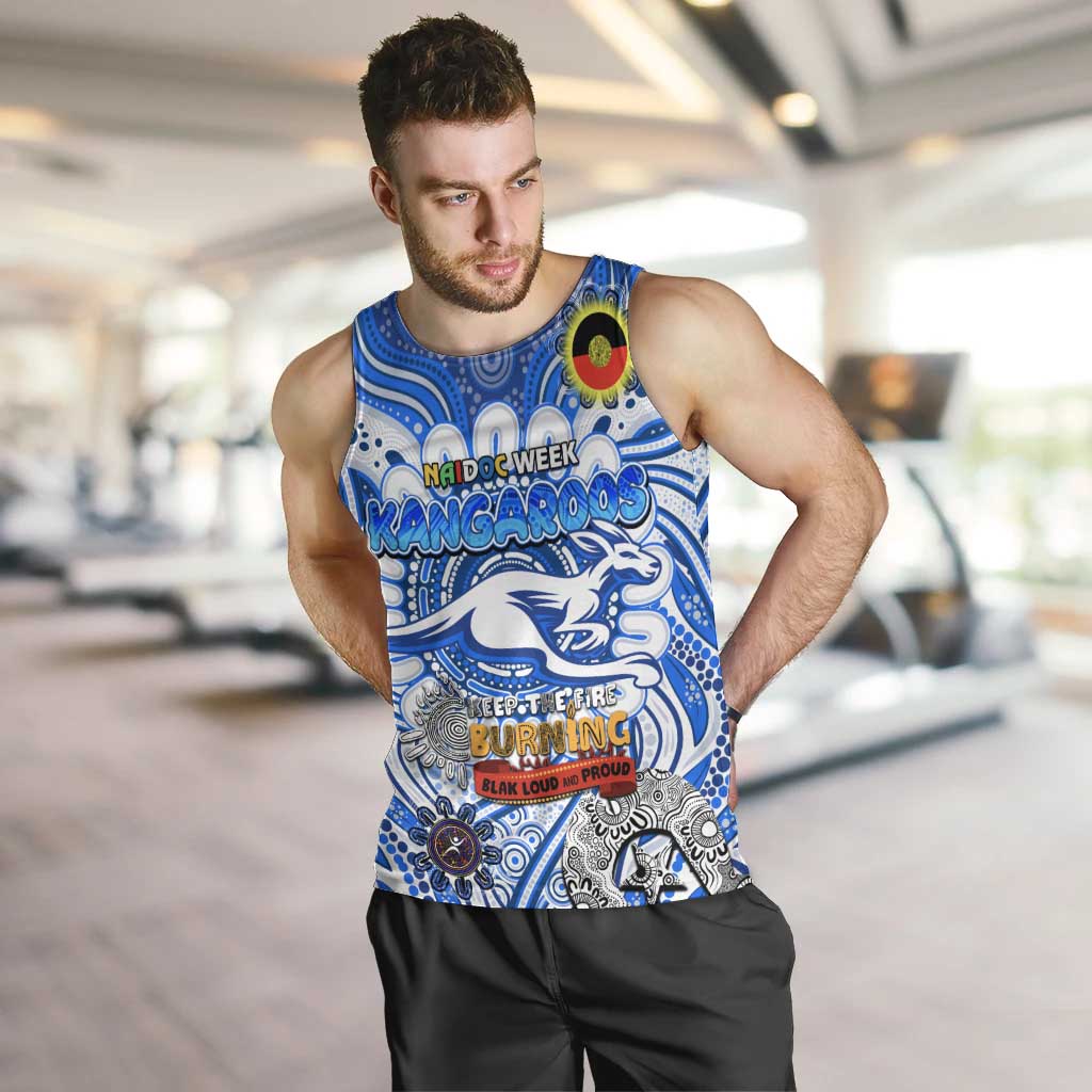 Custom North Melbourne Kangaroos NAIDOC Week 2024 Men Tank Top Mascot Football - Vibe Hoodie Shop
