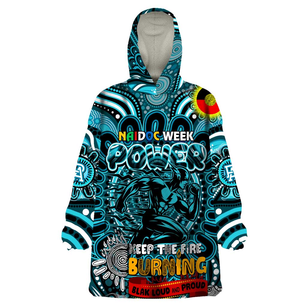 Custom Port Adelaide Power NAIDOC Week 2024 Wearable Blanket Hoodie Mascot Football - Vibe Hoodie Shop