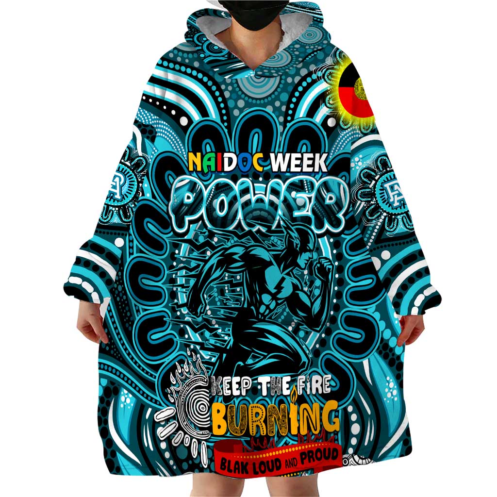 Custom Port Adelaide Power NAIDOC Week 2024 Wearable Blanket Hoodie Mascot Football - Vibe Hoodie Shop