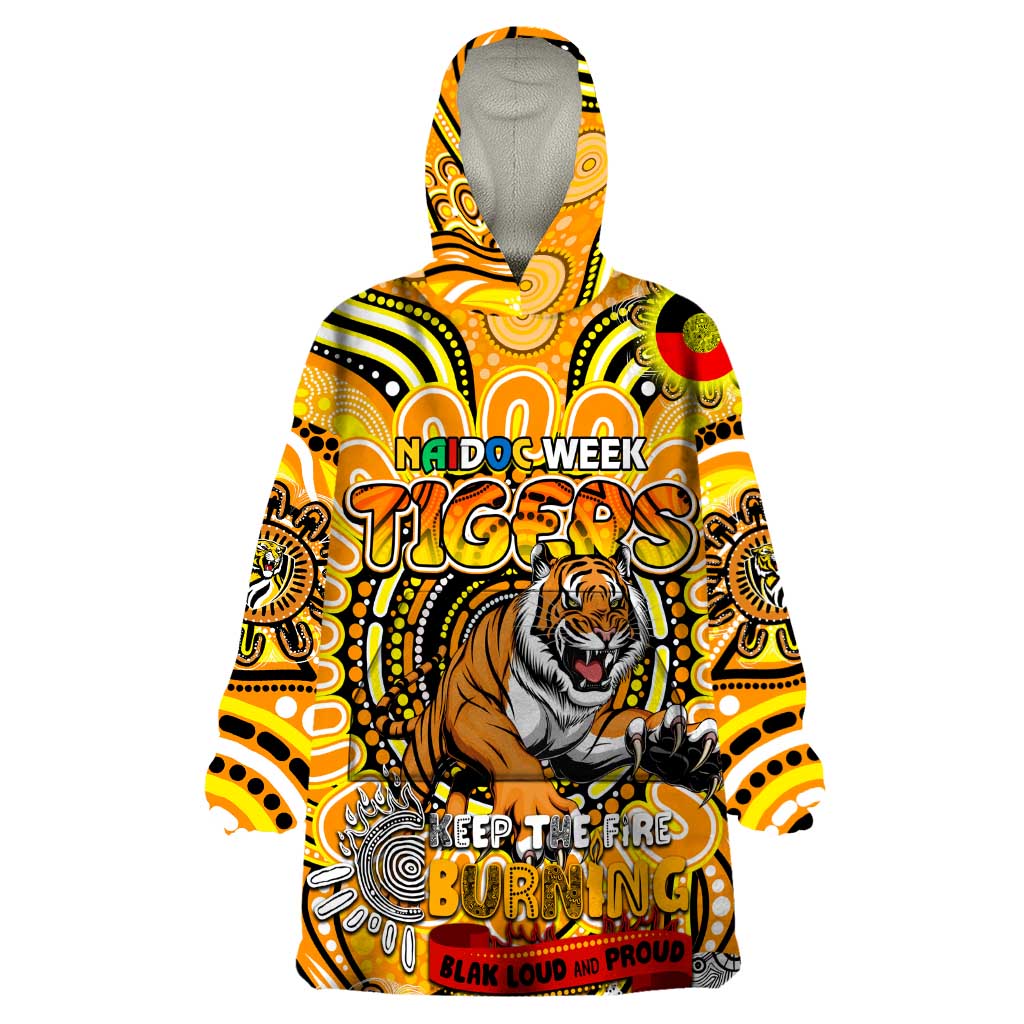 Custom Richmond Tiger NAIDOC Week 2024 Wearable Blanket Hoodie Mascot Football - Vibe Hoodie Shop