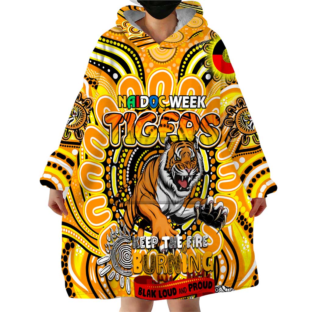 Custom Richmond Tiger NAIDOC Week 2024 Wearable Blanket Hoodie Mascot Football - Vibe Hoodie Shop