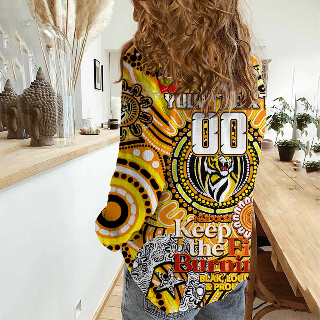 Custom Richmond Tiger NAIDOC Week 2024 Women Casual Shirt Mascot Football - Vibe Hoodie Shop