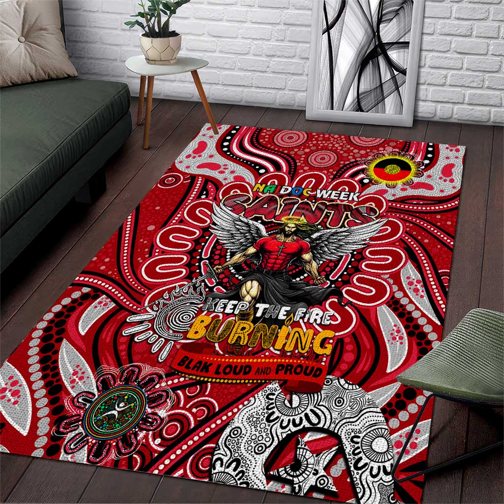 St Kilda Saints NAIDOC Week 2024 Area Rug Mascot Football - Vibe Hoodie Shop