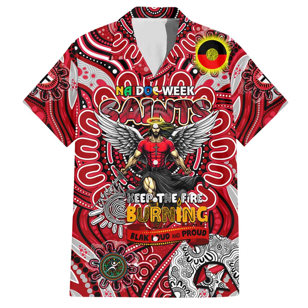 Custom St Kilda Saints NAIDOC Week 2024 Hawaiian Shirt Mascot Football - Vibe Hoodie Shop