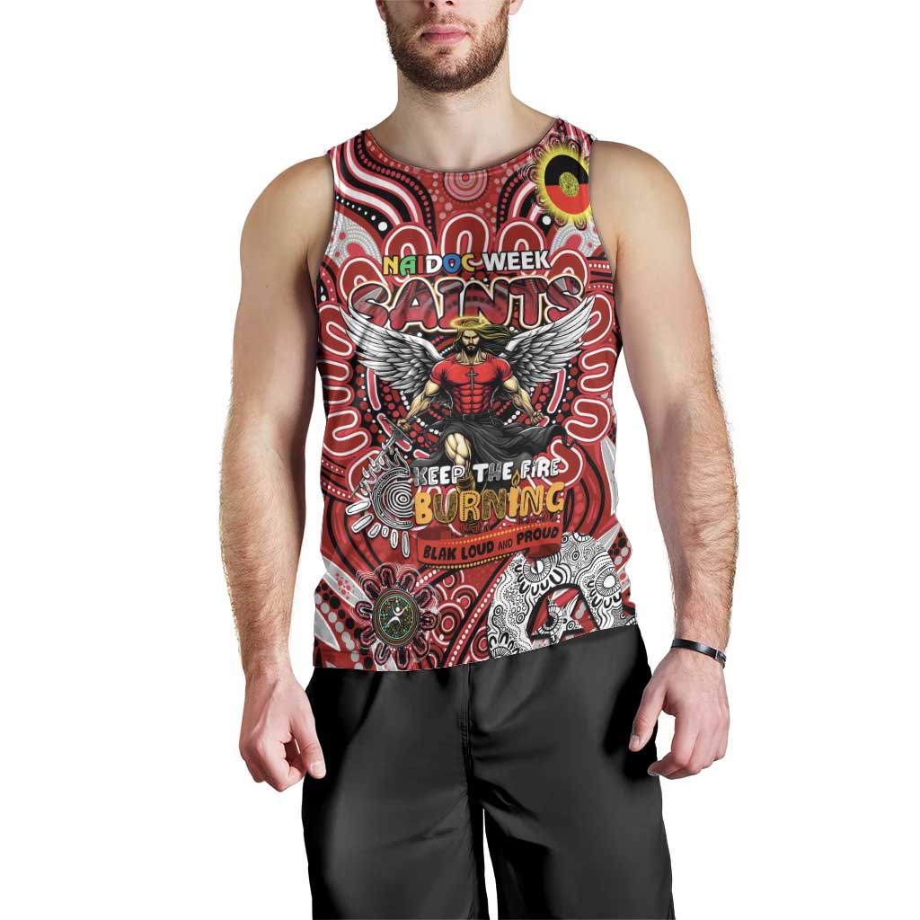 Custom St Kilda Saints NAIDOC Week 2024 Men Tank Top Mascot Football - Vibe Hoodie Shop