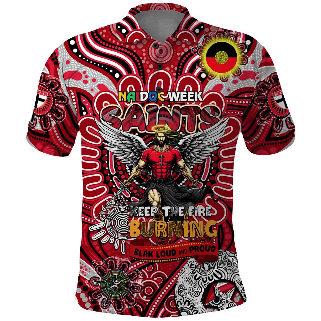 Custom St Kilda Saints NAIDOC Week 2024 Polo Shirt Mascot Football - Vibe Hoodie Shop