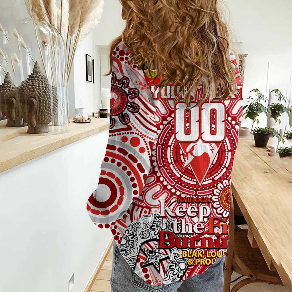 Custom Sydney Swans NAIDOC Week 2024 Women Casual Shirt Mascot Football - Vibe Hoodie Shop