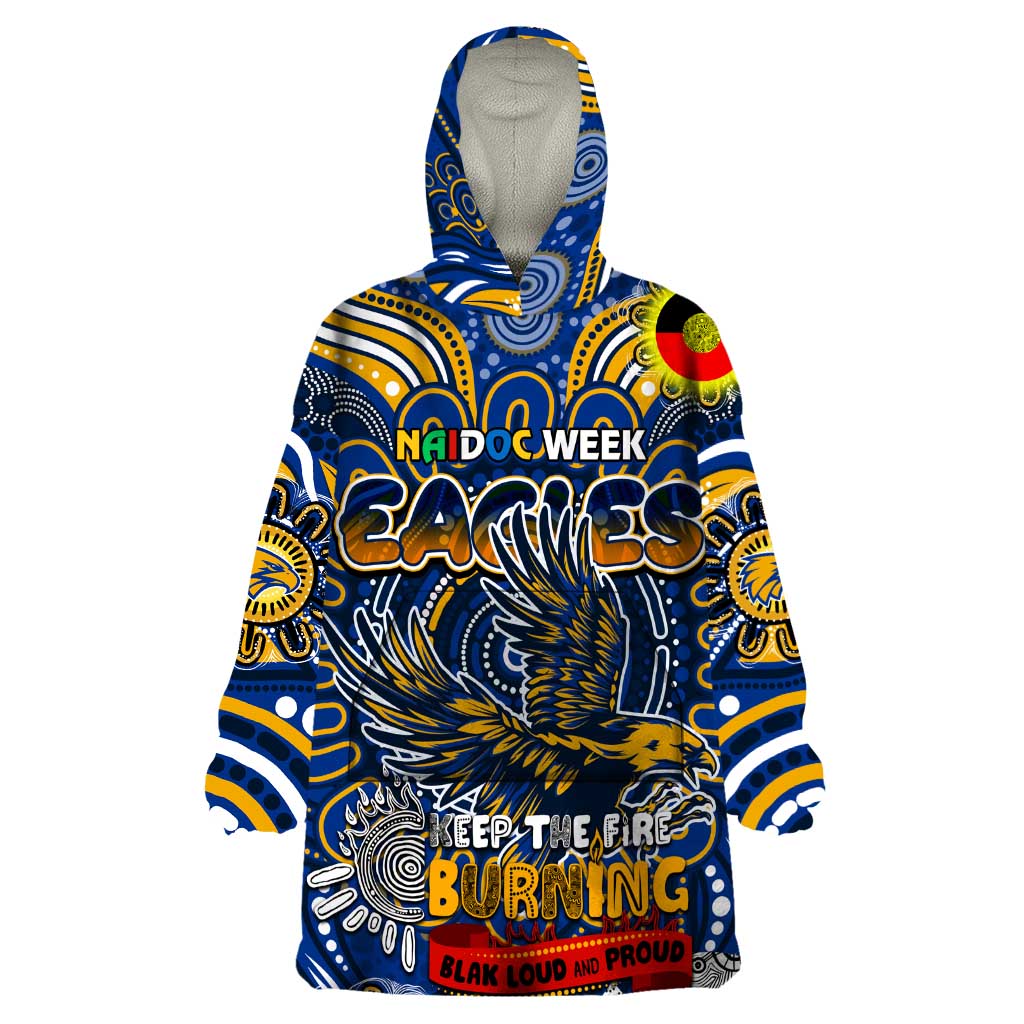 Custom West Coast Eagles NAIDOC Week 2024 Wearable Blanket Hoodie Mascot Football - Vibe Hoodie Shop