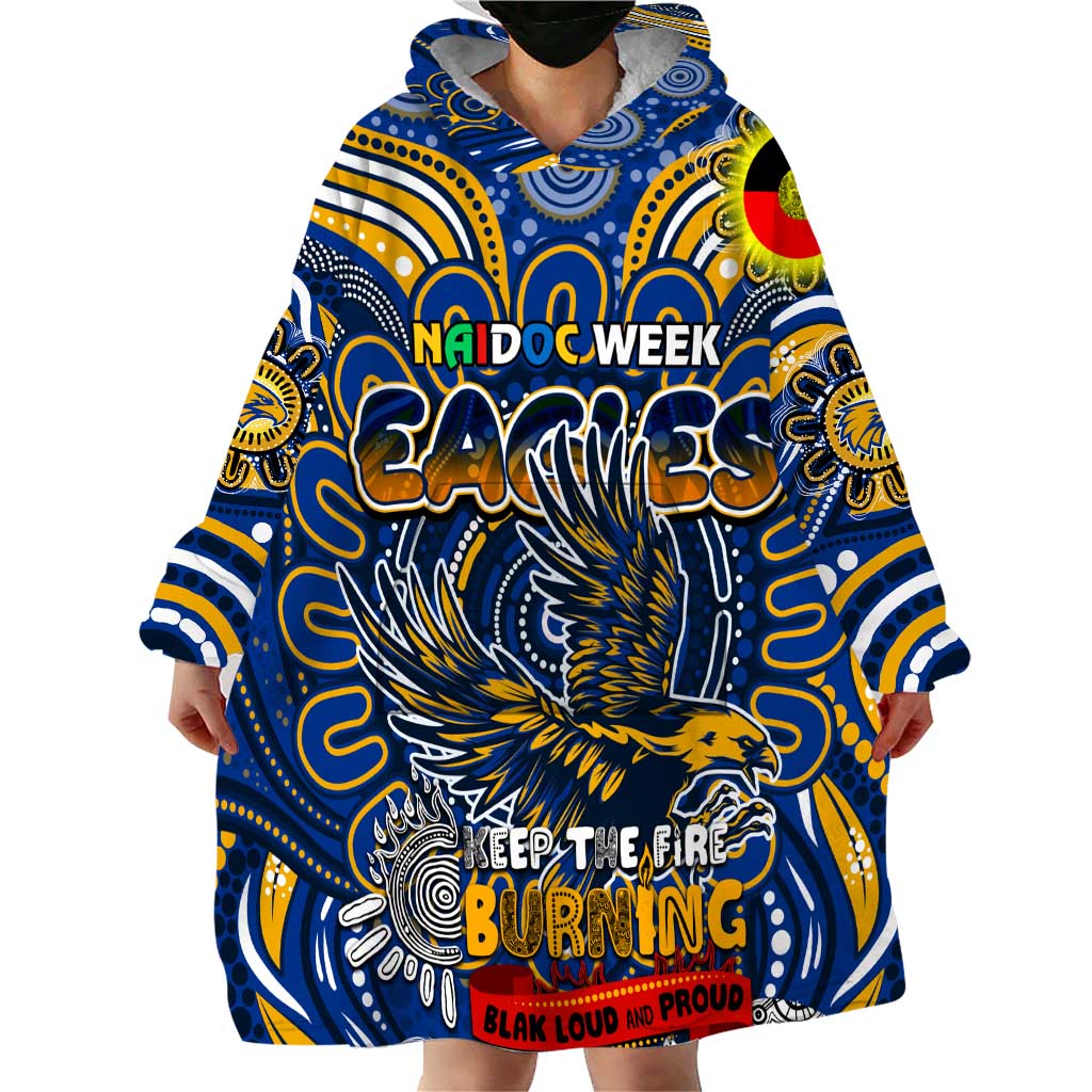 Custom West Coast Eagles NAIDOC Week 2024 Wearable Blanket Hoodie Mascot Football - Vibe Hoodie Shop