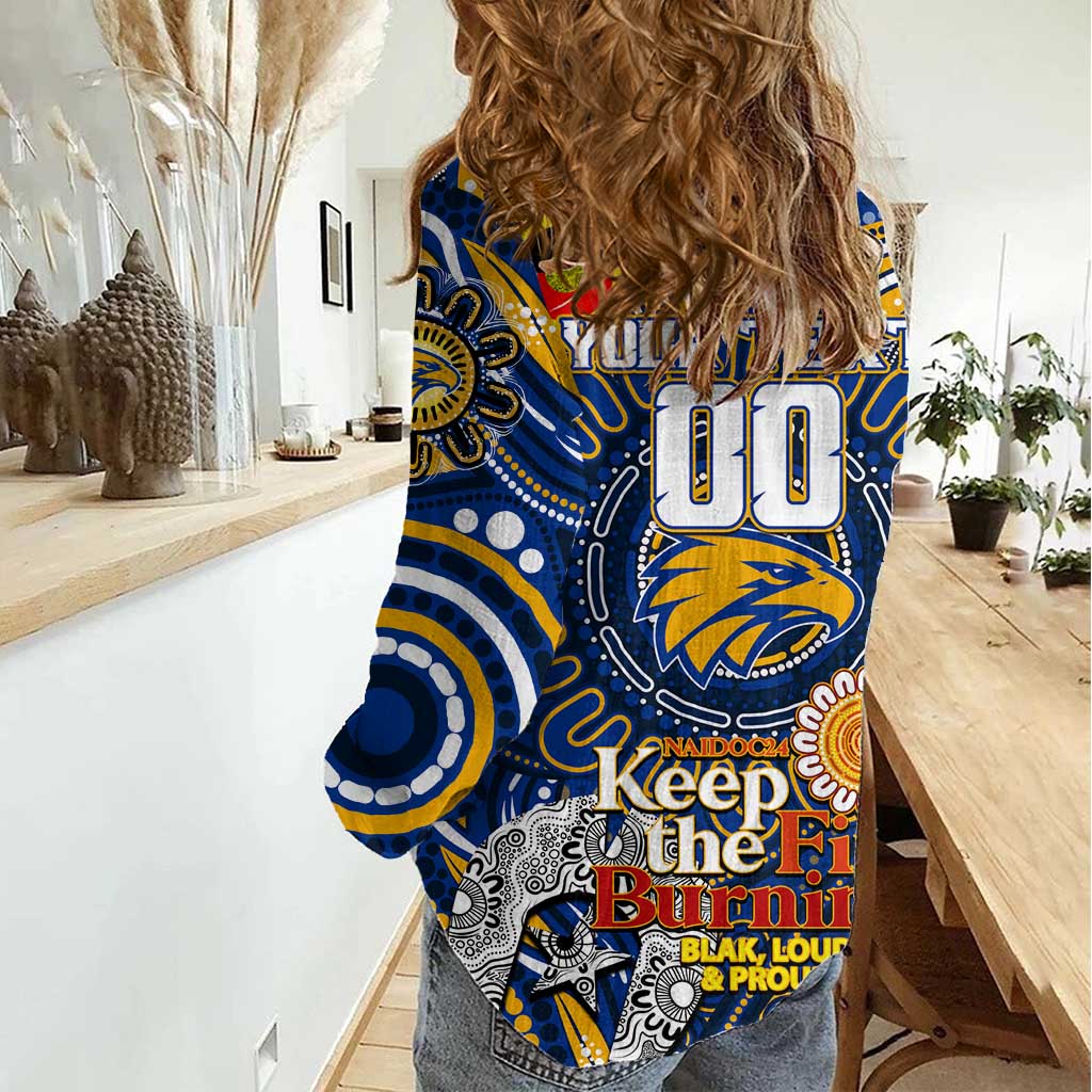 Custom West Coast Eagles NAIDOC Week 2024 Women Casual Shirt Mascot Football - Vibe Hoodie Shop