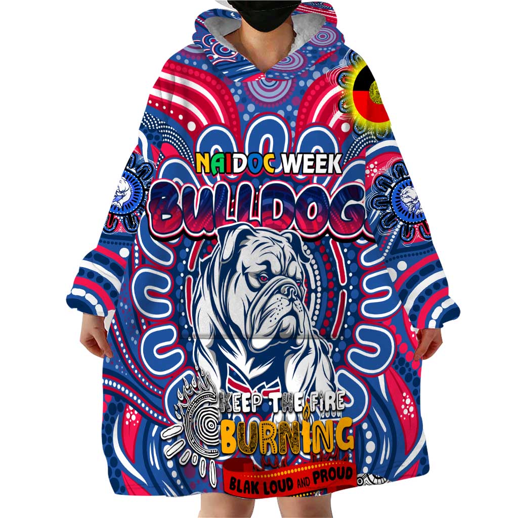 Custom Western Bulldogs NAIDOC Week 2024 Wearable Blanket Hoodie Mascot Football - Vibe Hoodie Shop