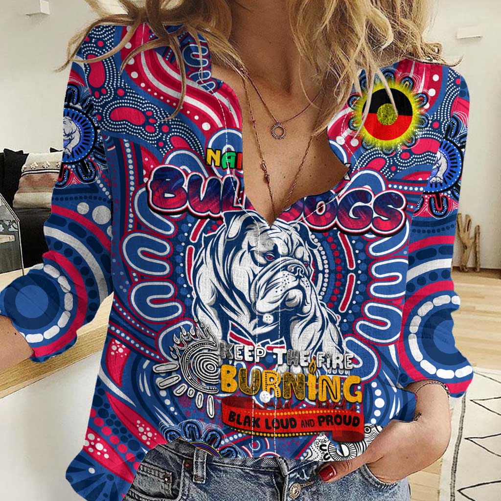 Custom Western Bulldogs NAIDOC Week 2024 Women Casual Shirt Mascot Football - Vibe Hoodie Shop