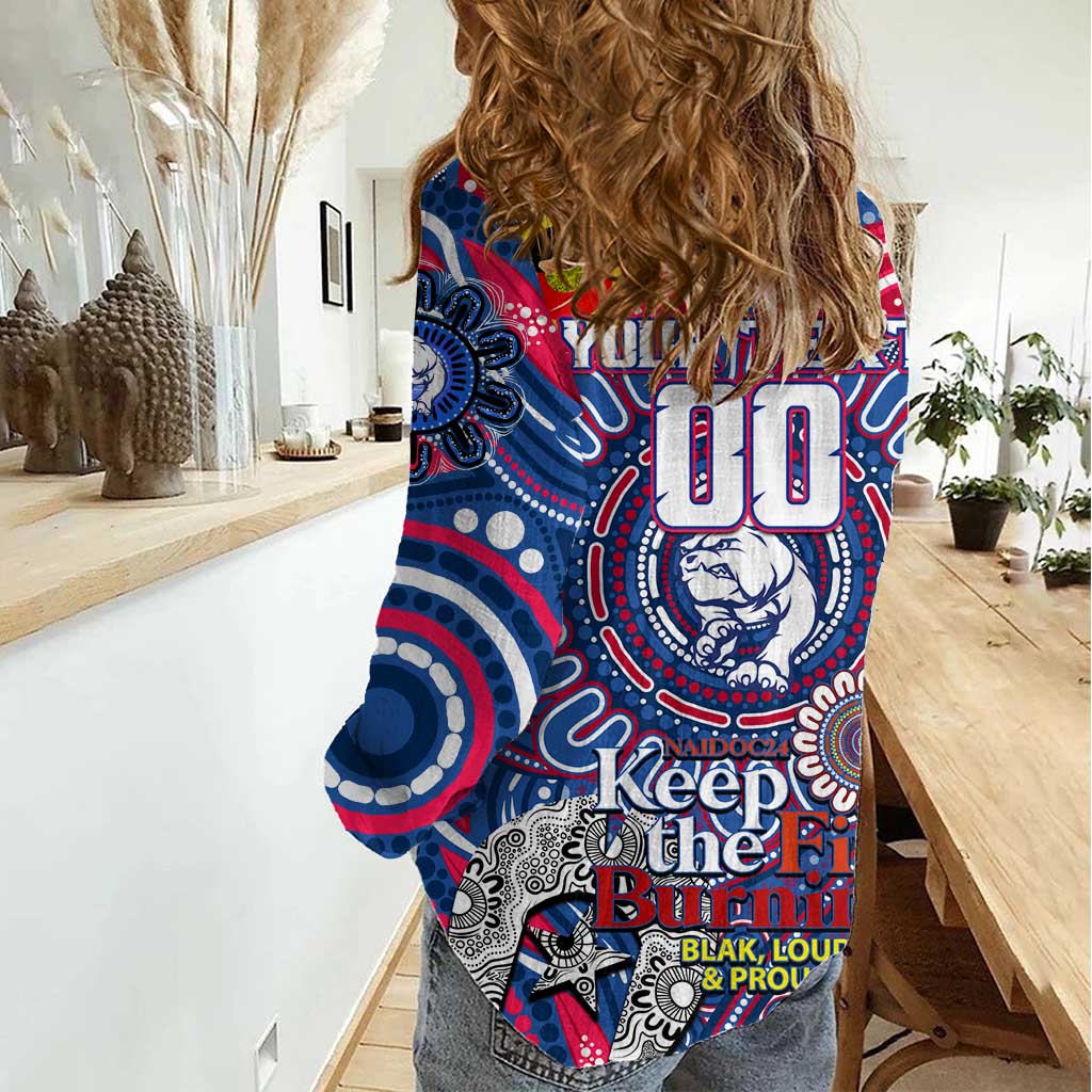 Custom Western Bulldogs NAIDOC Week 2024 Women Casual Shirt Mascot Football - Vibe Hoodie Shop