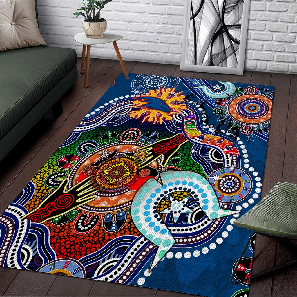 Custom NAIDOC Week 2024 Adelaide Crows Area Rug Australia Aboriginal Dot Painting - Vibe Hoodie Shop