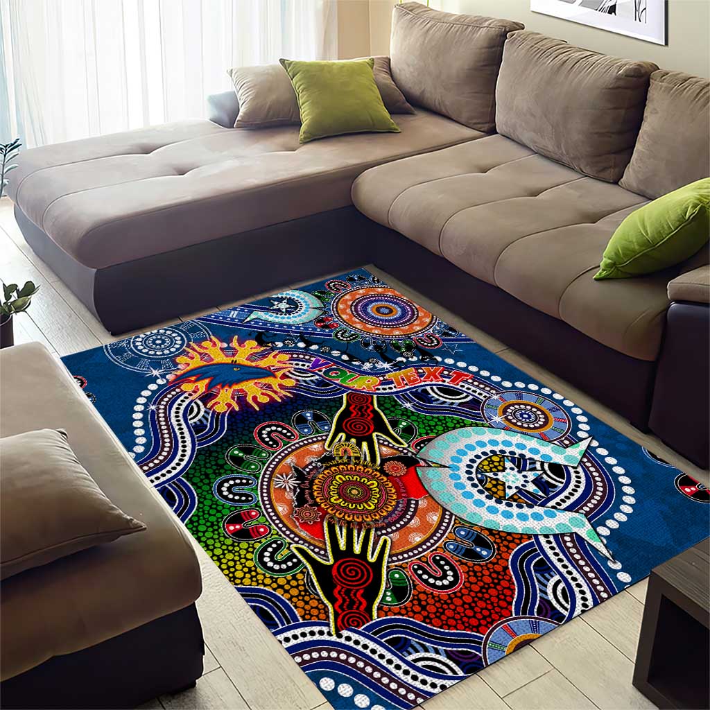 Custom NAIDOC Week 2024 Adelaide Crows Area Rug Australia Aboriginal Dot Painting - Vibe Hoodie Shop