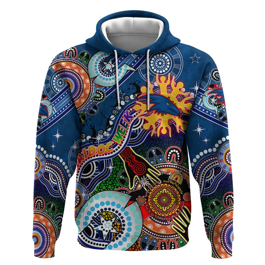Custom NAIDOC Week 2024 Adelaide Crows Hoodie Australia Aboriginal Dot Painting - Vibe Hoodie Shop