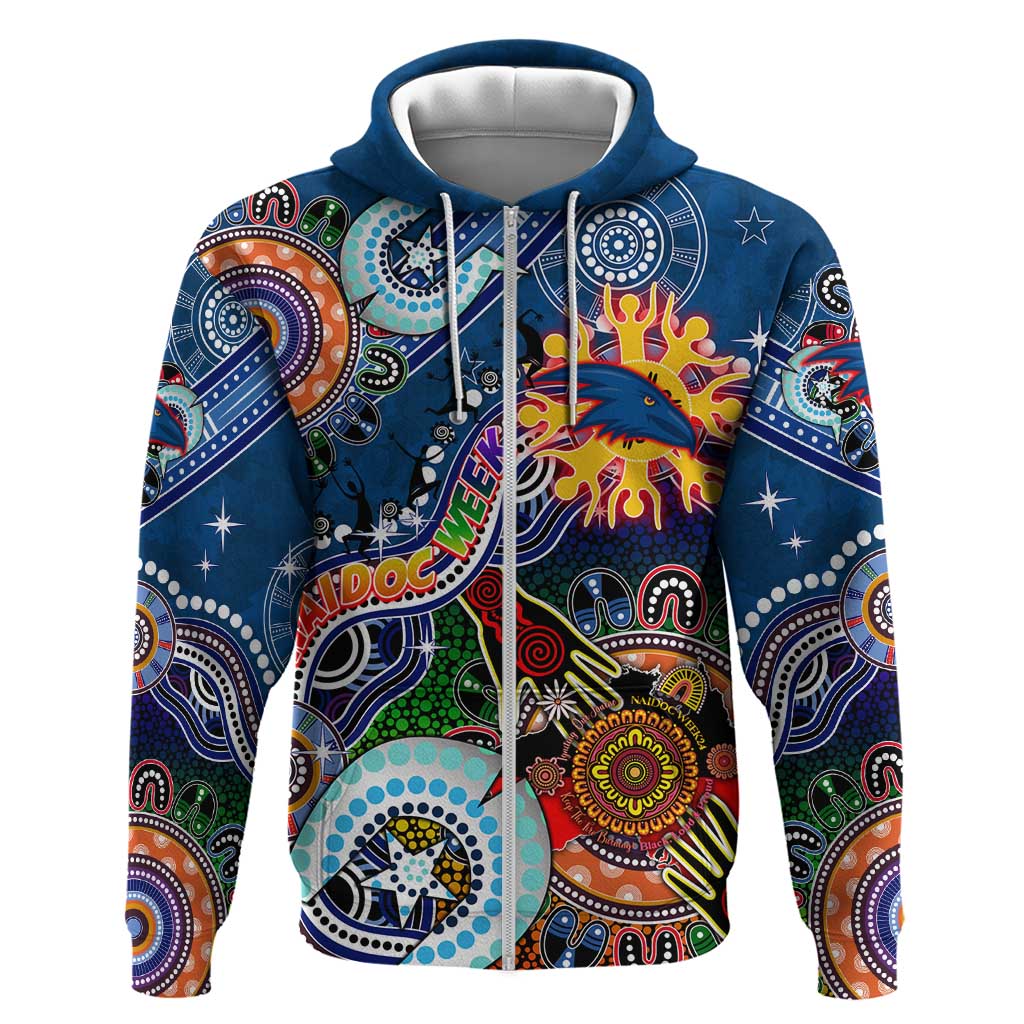 Custom NAIDOC Week 2024 Adelaide Crows Hoodie Australia Aboriginal Dot Painting - Vibe Hoodie Shop