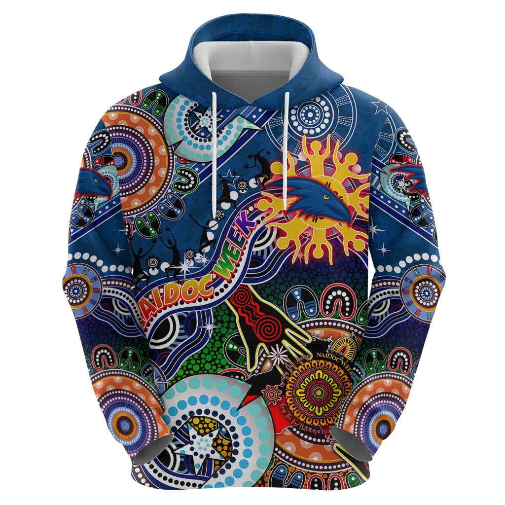 Custom NAIDOC Week 2024 Adelaide Crows Hoodie Australia Aboriginal Dot Painting - Vibe Hoodie Shop