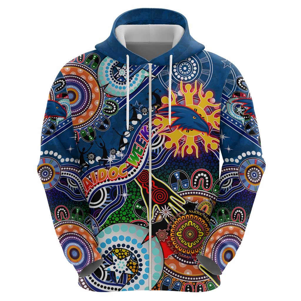 Custom NAIDOC Week 2024 Adelaide Crows Hoodie Australia Aboriginal Dot Painting - Vibe Hoodie Shop