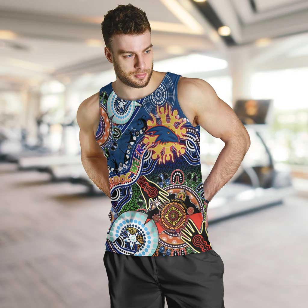 Custom NAIDOC Week 2024 Adelaide Crows Men Tank Top Australia Aboriginal Dot Painting - Vibe Hoodie Shop
