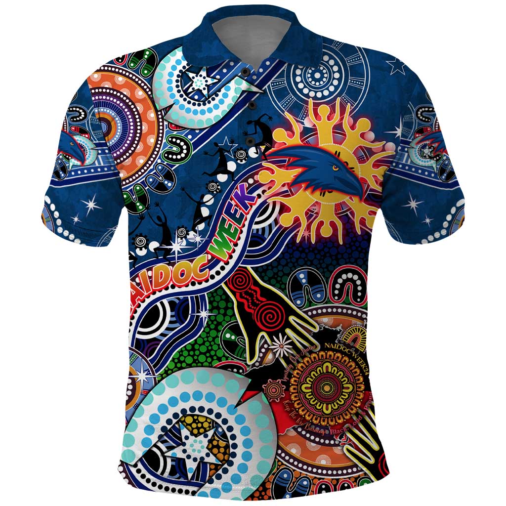 Custom NAIDOC Week 2024 Adelaide Crows Polo Shirt Australia Aboriginal Dot Painting - Vibe Hoodie Shop