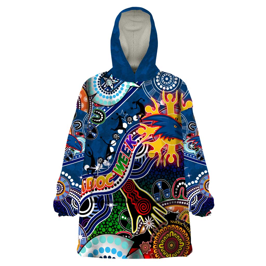 Custom NAIDOC Week 2024 Adelaide Crows Wearable Blanket Hoodie Australia Aboriginal Dot Painting - Vibe Hoodie Shop