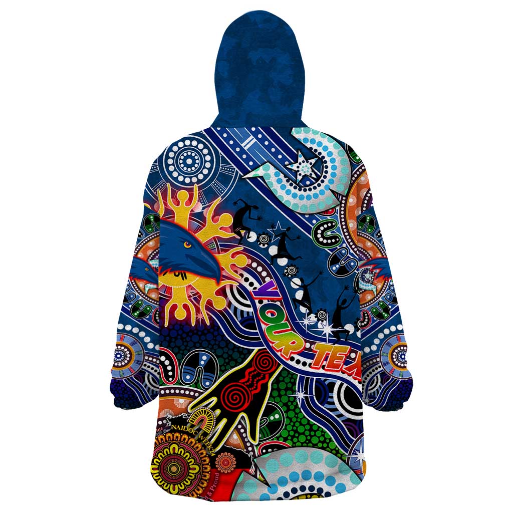 Custom NAIDOC Week 2024 Adelaide Crows Wearable Blanket Hoodie Australia Aboriginal Dot Painting - Vibe Hoodie Shop