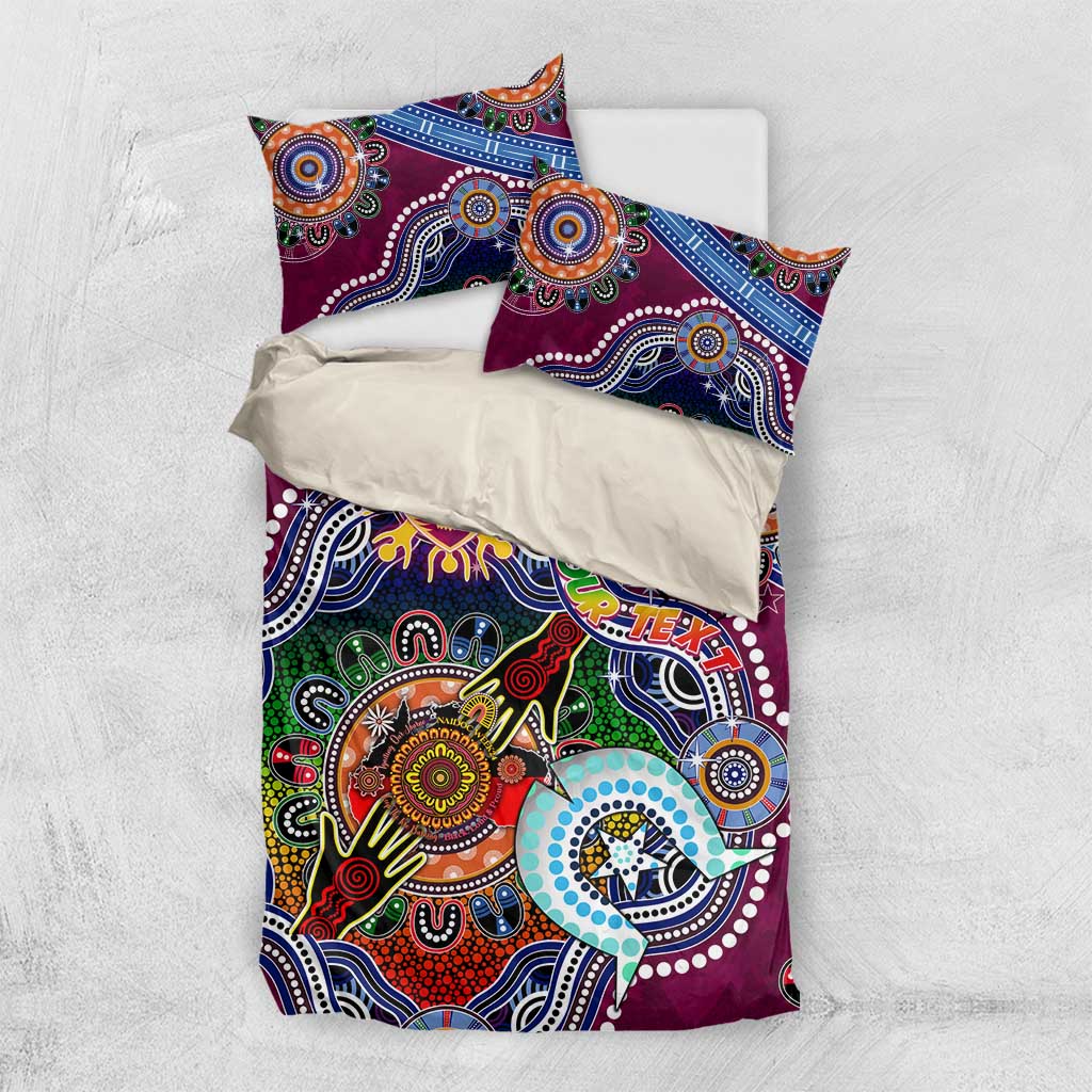 Custom NAIDOC Week 2024 Brisbane Lions Bedding Set Australia Aboriginal Dot Painting - Vibe Hoodie Shop