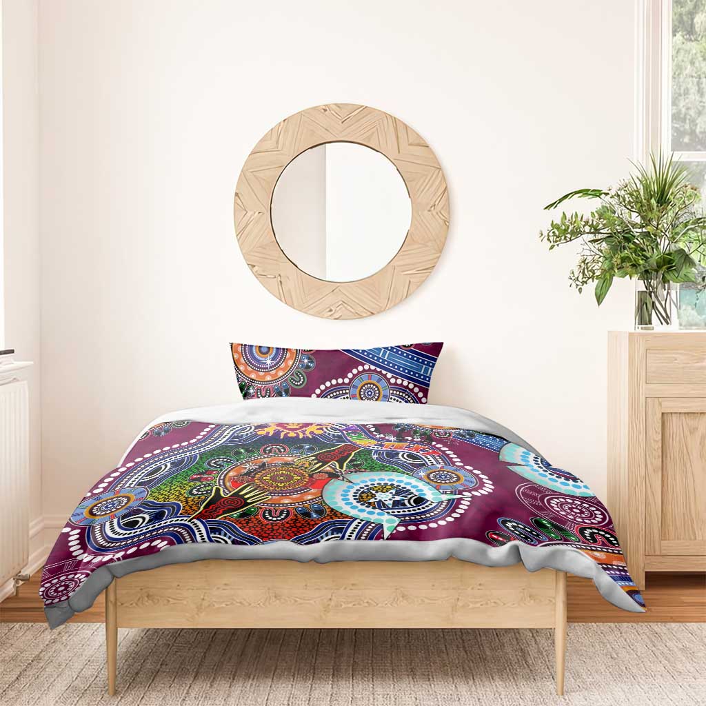 Custom NAIDOC Week 2024 Brisbane Lions Bedding Set Australia Aboriginal Dot Painting - Vibe Hoodie Shop