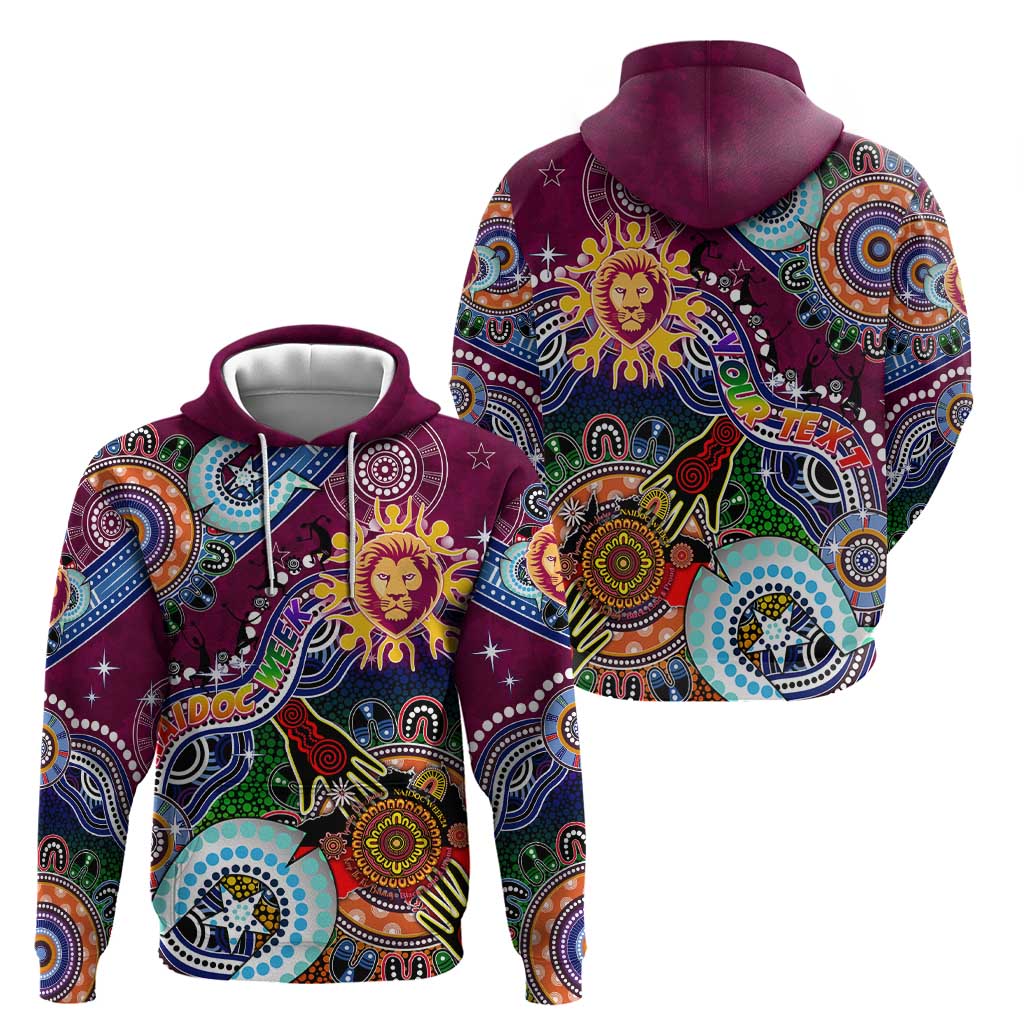 Custom NAIDOC Week 2024 Brisbane Lions Hoodie Australia Aboriginal Dot Painting - Vibe Hoodie Shop
